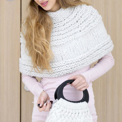 Winter Waltz Bag, Headband and Capelet in Universal Yarn Superwool - WW001 - Downloadable PDF - knitting pattern