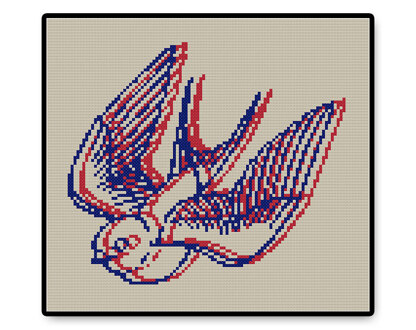 3D Swallow - PDF Cross Stitch Pattern