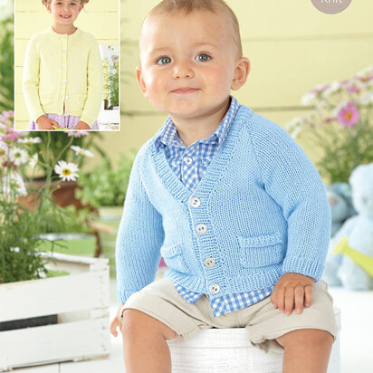 V-Neck and Round Cardigans in Sirdar Snuggly Baby Bamboo DK - 4433 - Downloadable PDF