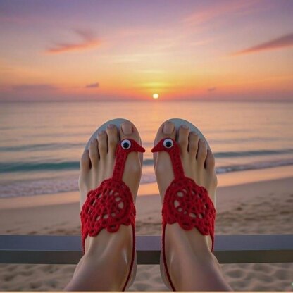 Crochet Goose Barefoot Sandal Pdf + Video Tutorials