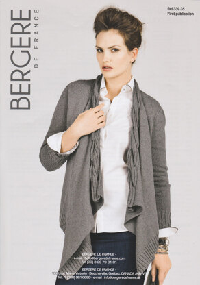 Cardigan with Cable Collar Bergere de France Cachemire - 33935