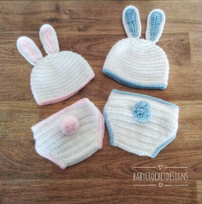 Easter Bunny Hat and Diaper cover