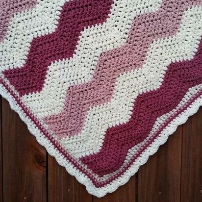 Raspberries & Cream Ripple Baby Blanket