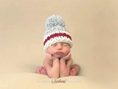 Work Sock Roots Baby Hat Red Stripe Sock Monkey