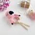 Flamingo crochet pattern baby rattle Amigurumi tether toy