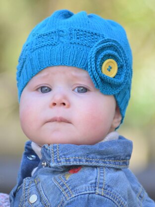 Azure Twist Flower Baby Hat