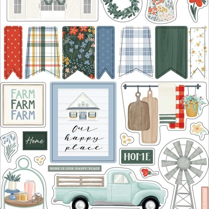 Carta Bella Paper Farmhouse Summer 6x13 Chipboard Accents