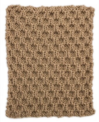 Honeycomb Trellis Square for Knit Your Cables Afghan in Red Heart Soft Solids - LW4309-H