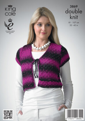 Ladies' Cardigans in King Cole Galaxy DK - 3869