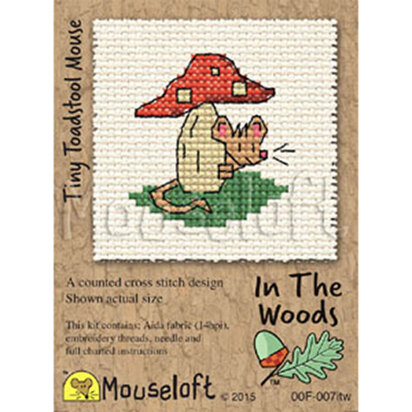 Mouseloft Tiny Toadstool Mouse In The Woods Kit Cross Stitch Kit - 85 x 110 x 10