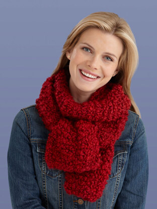 Beginner One Ball Scarf in Lion Brand Homespun Thick & Quick - L20058