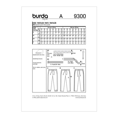 Burda Style Children's Jogging Pants – Elastic Waist – Sweatpants 9300 - Paper Pattern, Size 7-14