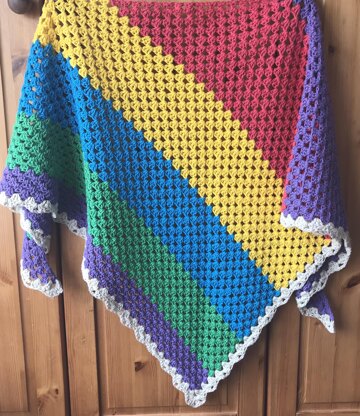 Colour Block Granny Scarf