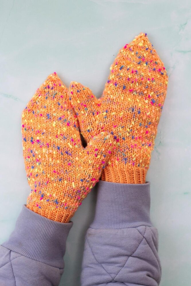 Sprinkle Mittens in Universal Yarn Uptown Bamboo DK & Bella Pom Pom - 2700  - Downloadable PDF