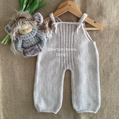 Grey Dungarees Knitting Pattern