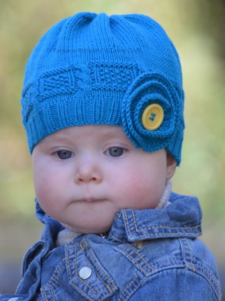 Azure Twist Flower Baby Hat #4
