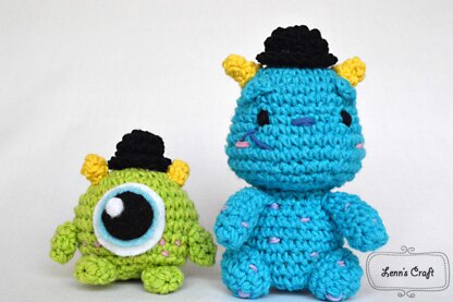 Sulley and Mike Monster Inc  amigurumi crochet doll PATTERN