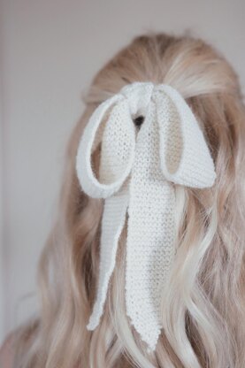 Ribbon Bow Hair Accessory Knitting Pattern, DarlingJadore, Floraison Bow