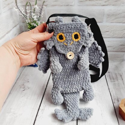 Crochet Pattern Dragon Phone Bag - Whimsical Amigurumi Shoulder Bag Tutorial - Step-by-Step PDF Guide for Beginners - Fantasy Creature Pouch