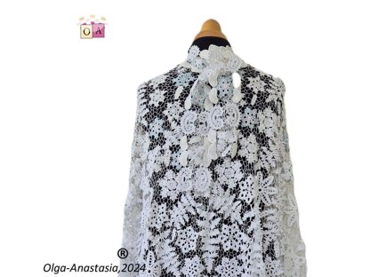 Lace wedding cape with scarf