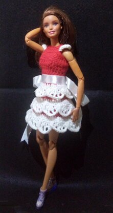 Ruffled Rose Doll Dress Crochet Pattern