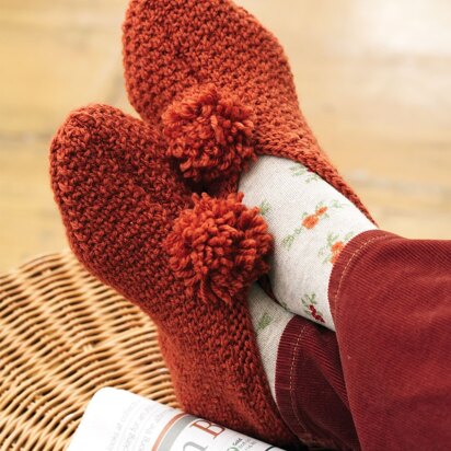 Textured Slippers in Patons Classic Wool Worsted