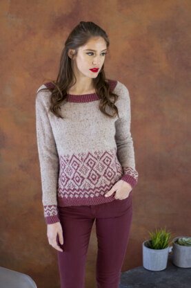 Women's Jumper Cladonia in Universal Yarn Fibra Natura Kingston Tweed - Downloadable PDF