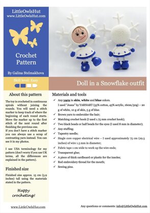 317 Girl doll in a Snowflake outfit