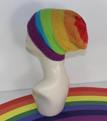 Rainbow 4Ply Slouch Hat Circular