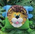 Knitted Applique Lion Cushion