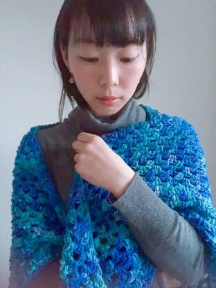 Sapphire Love Shawl or Triangle Scarf