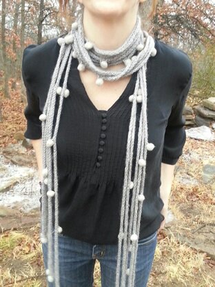 Shades of Grey Roped and Tied Scarf Necklace