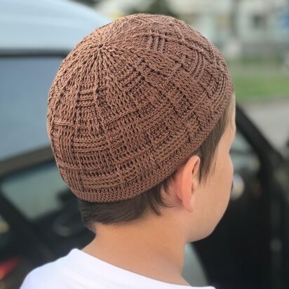 Brown skull cap kufi men