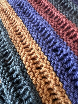 Drop Stitch Stripes Scarf