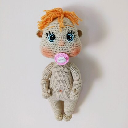 Lulu Doll crochet pattern, Basic Doll body pattern, Amigurumi baby doll pattern, Crochet body doll base 32 cm (12,6 inch) (English, Deutsch, Français)