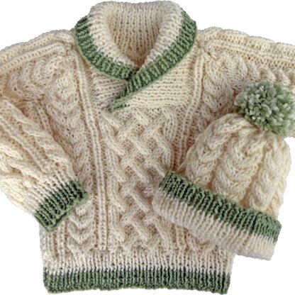 Child’s Saxon Braid Cable Sweater Set