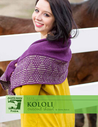 Kololi Crescent Shawl in Juniper Moon Farm Neve - J34-01