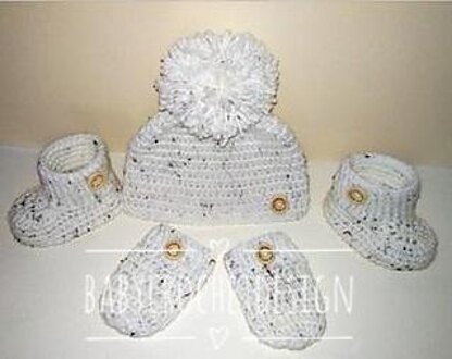 Baby hat mittens outlet and booties