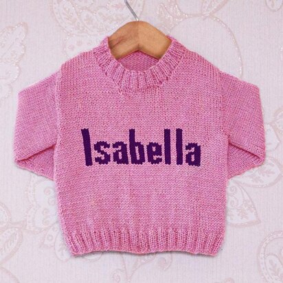 Intarsia - Isabella Moniker Chart - Childrens Sweater