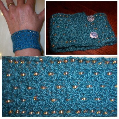 Cabled Cuff (beaded bracelet) - knitting pattern