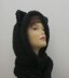 Cat Hoodie Scarf Pompoms