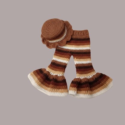 Bell Bottom Pants & Ruffle Hat | Easy PDF Pattern