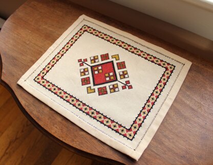 Avlea Folk Embroidery Anatolian Argyle Table Mat - Downloadable PDF