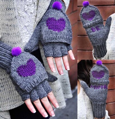 Be My Valentine Flirty Fingerless Gloves with Vday Messages