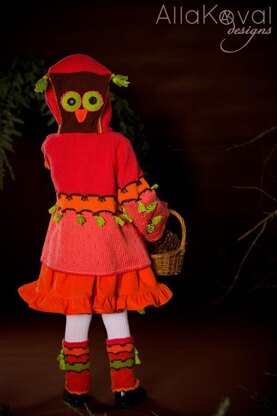 Whimsical Forest. Peek-A-Boo Hand knitted coat with crochet details