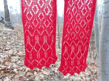 Cranberry Sauce Lace Scarf