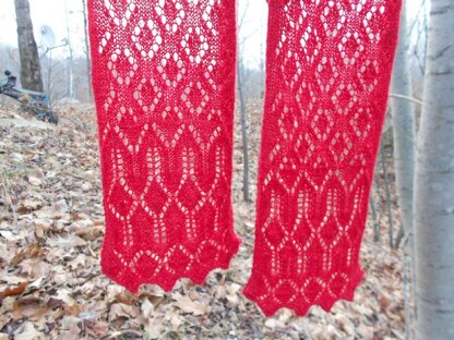 Cranberry Sauce Lace Scarf