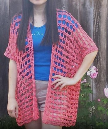 Easy One-Piece Rectangle Crochet Cardigan