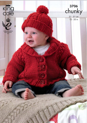 Jacket, Blanket and Hat in King Cole Comfort Chunky - 3706