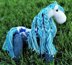 Horse with blue rose